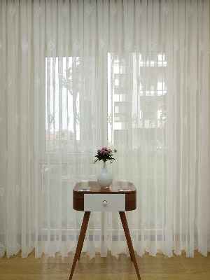 Ekru Serpme Kilim Desenli Özel Örme Dokulu Tül Perde- Ekru