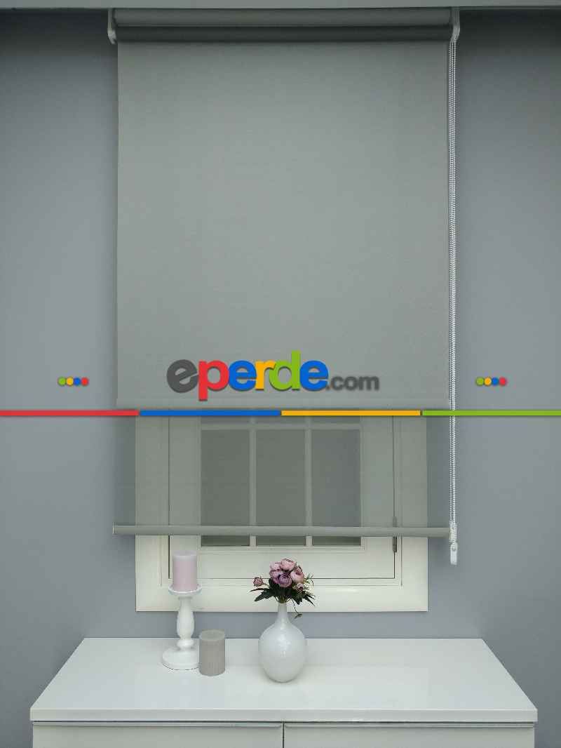 Çiftli Sistem Tül Stor- Gri Açık