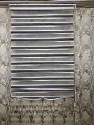 Salon Zebra - Jakarlı Zebra Perde Bdz-03- Gri-Füme-Antrasit-Krem Açık