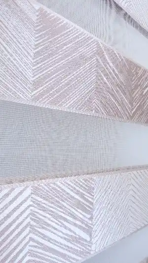 Pudra Pembe Jakar Desenli Zebra Perde Lüx 4200-1- Pembe Pudra Pembe