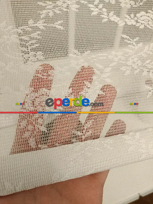 Çiftli Sistem Tül Stor Beyaz Örme Tül 2029- Beyaz