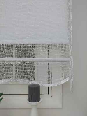 Mutfak Stor Perde - Çiftli Sistem İkili Tül Stor- Ekru