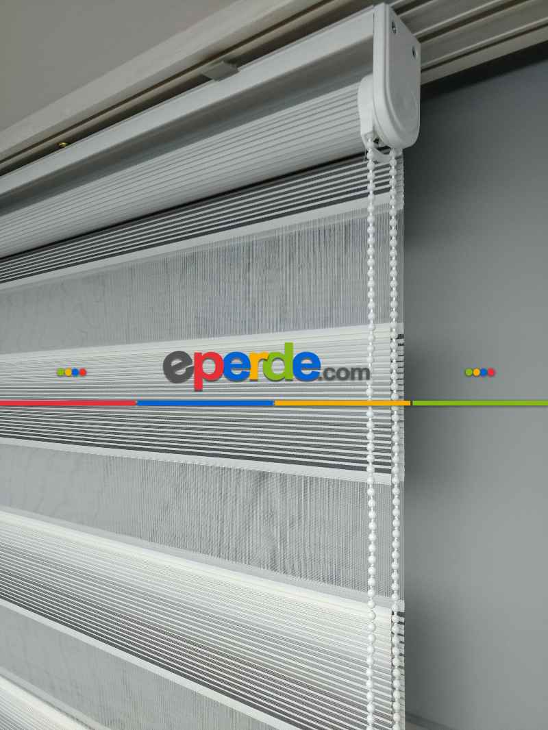 2025 Sezonu - Degrade Renk Geçişli Micro Pileli (pilise) Zebra Perde- Gri