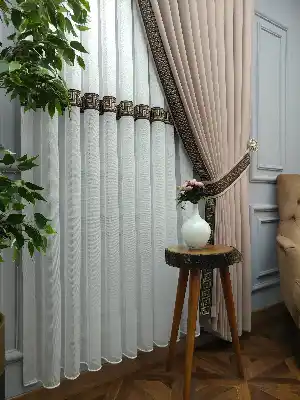 Modern Bordürlü Salon Fon Perdesi İkon 2021 Elıte- Siyah-kahve Koyu-açık Vizon