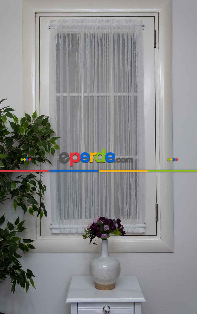 Briz Perde - Ekru Kar Tül Ütü İstemeyen Fantazi Tül