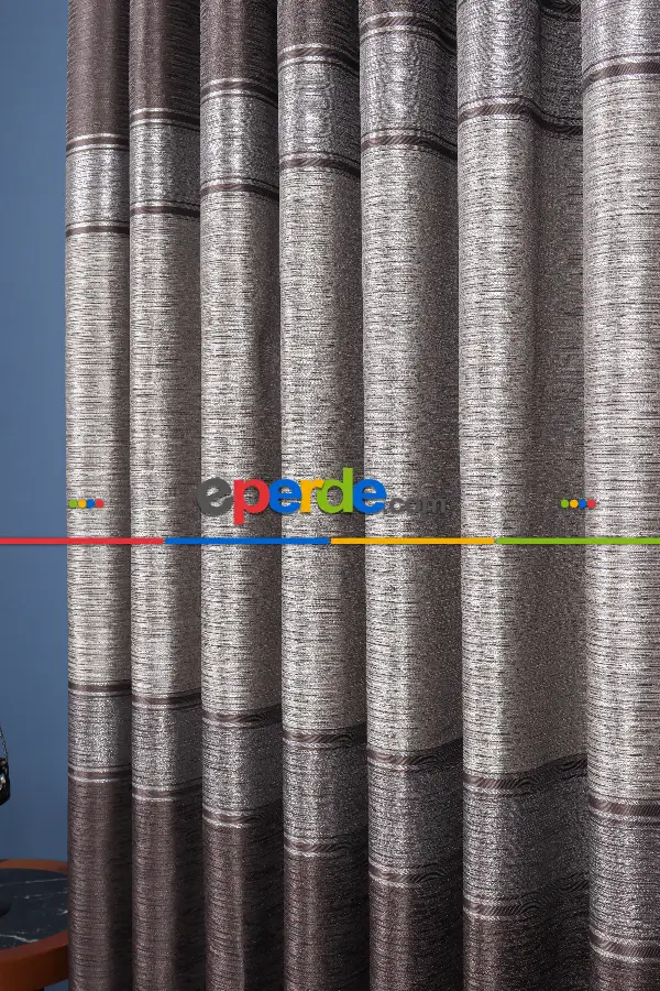 Yatak Odası Fon Perde - Füme - Gümüş Pano Fon Perde