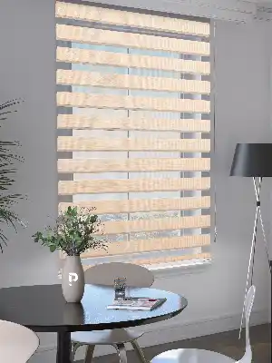 Perle Sahra Beji Renk Bambu Stor Zebra Perde Yüksek Kalite Alüminyum Kasa Soft Bamboo