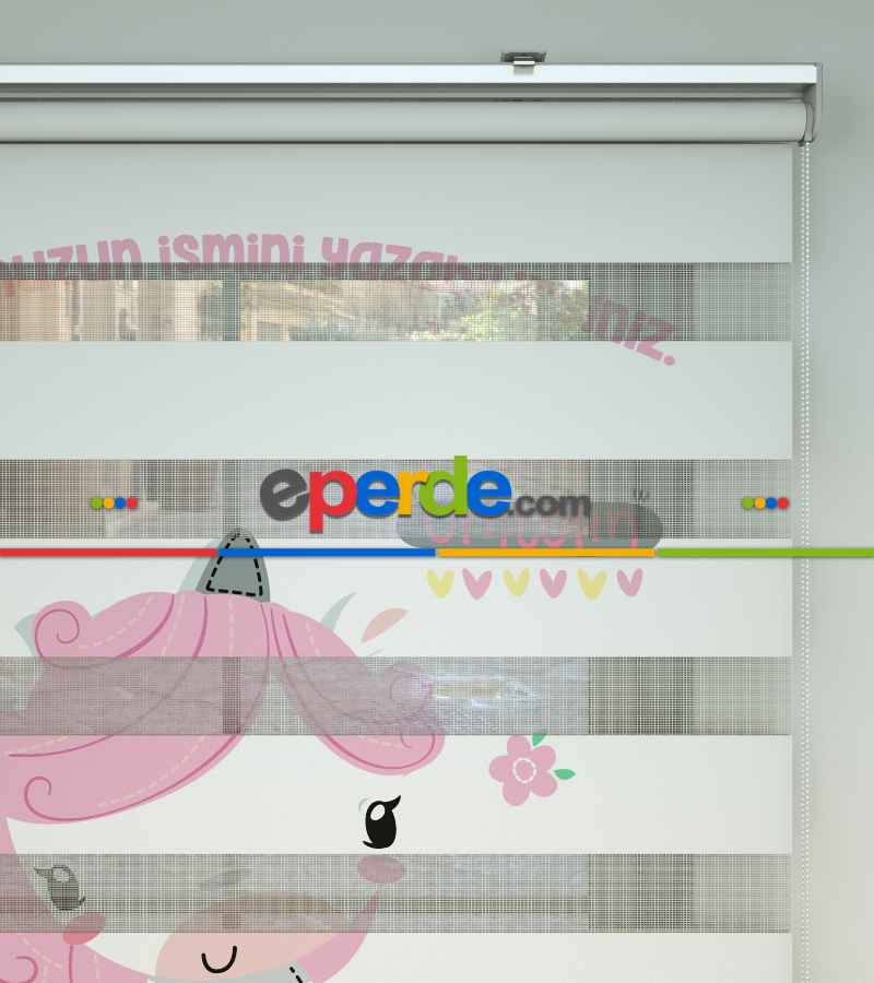Unicorn Desenli Özel Baskılı Zebra Perde- Çok Renkli