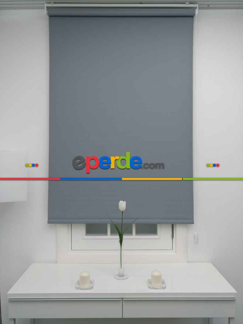 Mutfak Stor - Yıkanabilir Pvc Mat Stor Perde - Gri 1. Kalite- Gri-füme-antrasit