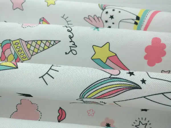 Bebek Odası Fon - Unicorn Desenli Fon Perde Evm681 Kumaşı Kalındır Duck Bezi Değildir- Siyah