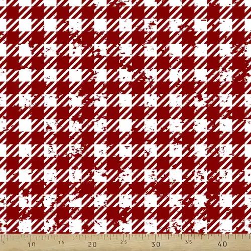 Kareli Desenli Fon Perde Evm751-2 Kumaşı Kalındır Duck Bezi Değildir- Beyaz-Bordo