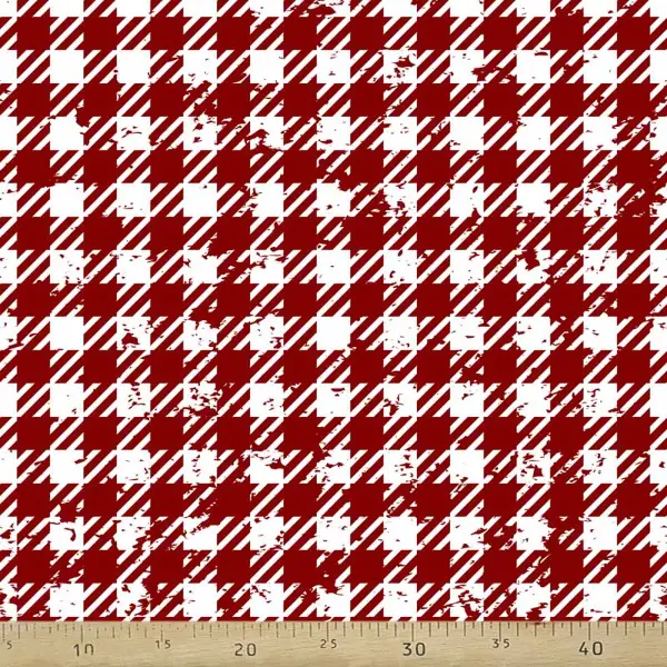 Kareli Desenli Fon Perde Evm751-2 Kumaşı Kalındır Duck Bezi Değildir- Beyaz-Bordo