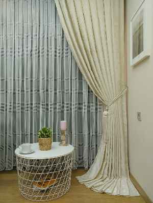 Jakar Fon Perde Dökümlü ( Dökümlü Jakar Fon )- Krem