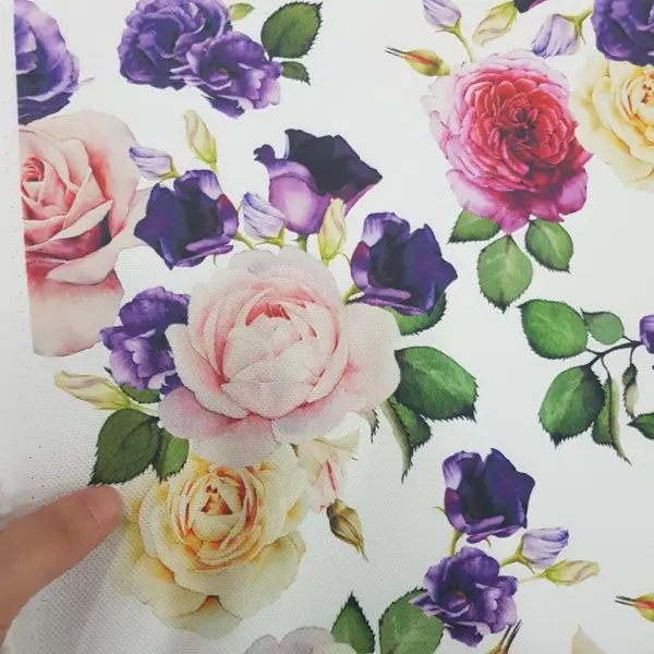 Çiçek Desenli Fon Perde Evm673 Kumaşı Kalındır Duck Bezi Değildir- Beyaz-Pembe Açık