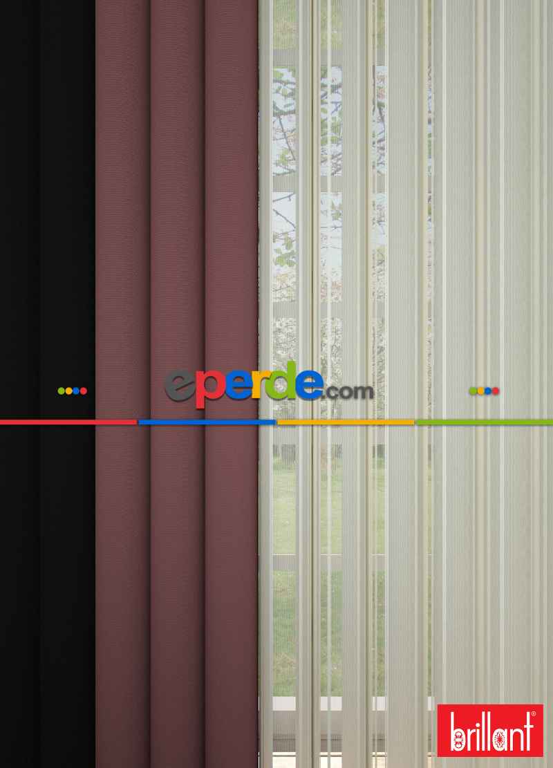 Brillant Akıllı Tül Siyah-somon Perde Tül Dikey Zebra Perde Düz 1. Kalite