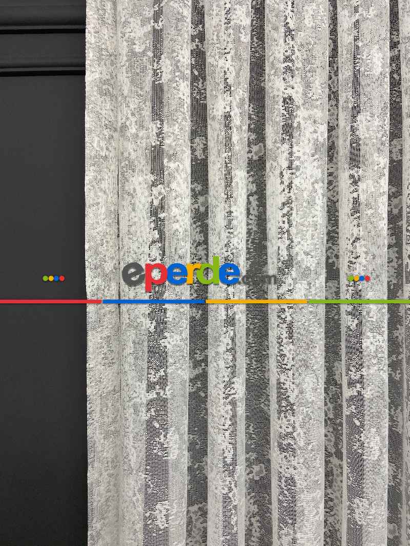 Mutfak - Salon Yatak Odası Fransız Dantel 2021 Tül Perde- Ekru