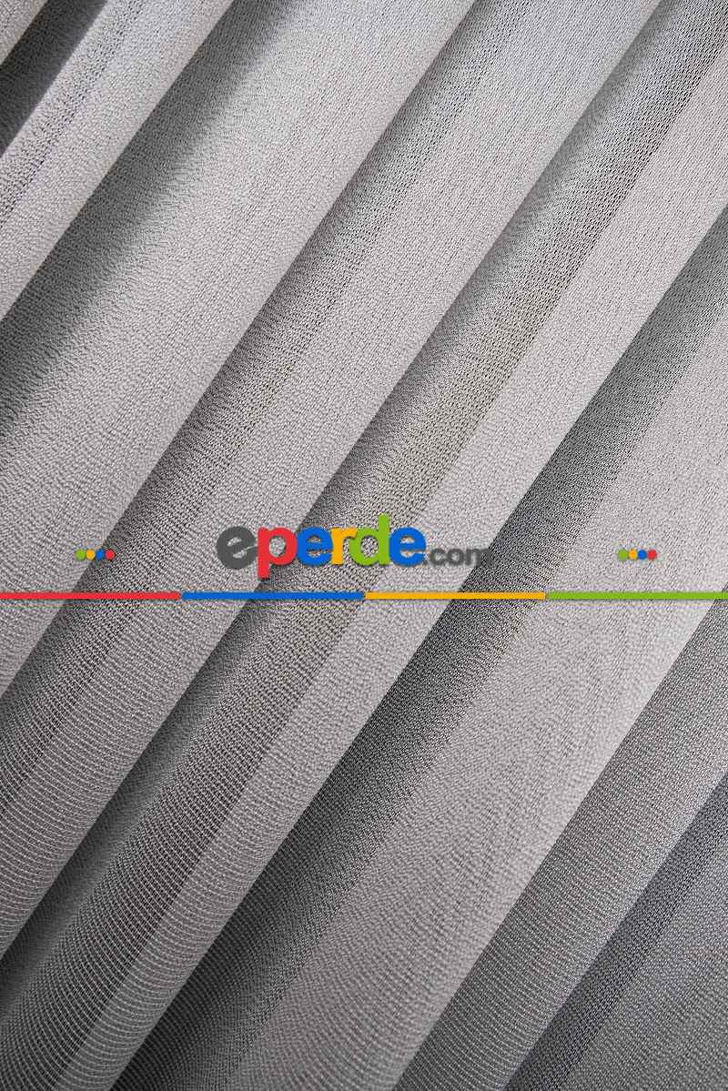 Salon Tül - Gri Monalisa Yalancı Kruvaze - Halat İle Tülden Fon - Yana Toplamalı Tül - Kordon Toplama Tül - Çift Veya Tek Kanat - Aksesuar İlave Ücretlidir - Kurşunlu Tül