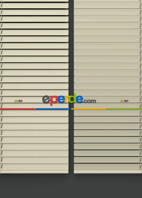 Mutfak - 1. Kalite Krem- Alüminyum Jaluzi Perde - 25mm Kalınlığında