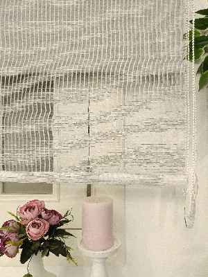 Çiftli Sistem Tül Stor Beyaz Gri Cizgili Tül- Gri-füme-antrasit-beyaz