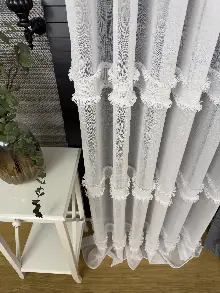 Yeni Koleksiyon Saçaklı Bantlı Keten Tül - Perde Ekru Ve Gri Renk Seçenekleri