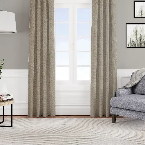 Kadife Dokulu Fon Perde Pilesiz Tek Kanat Vizon