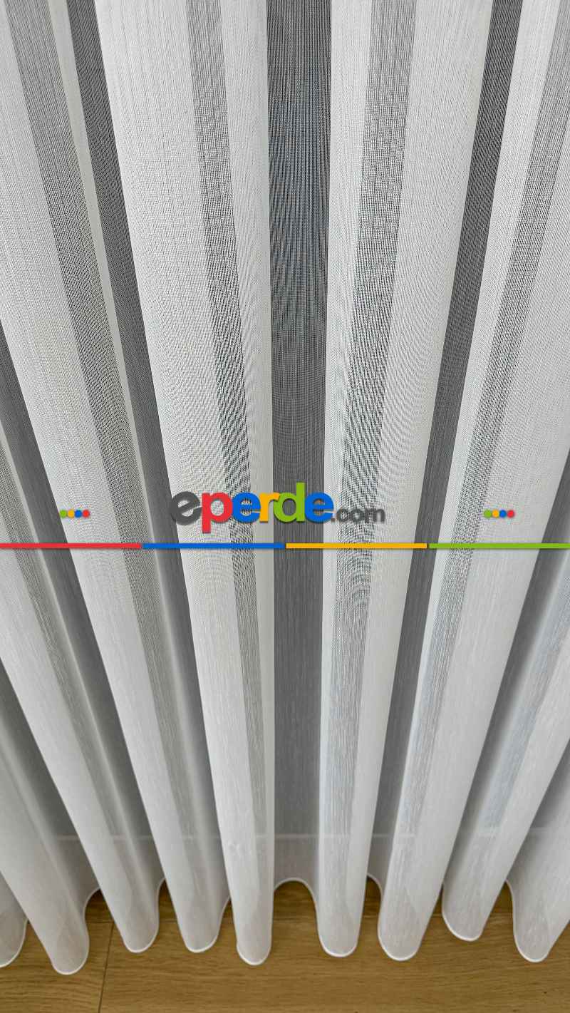 Ekru Armür Düz Tül Perde - Ağır Gramajlı Premium