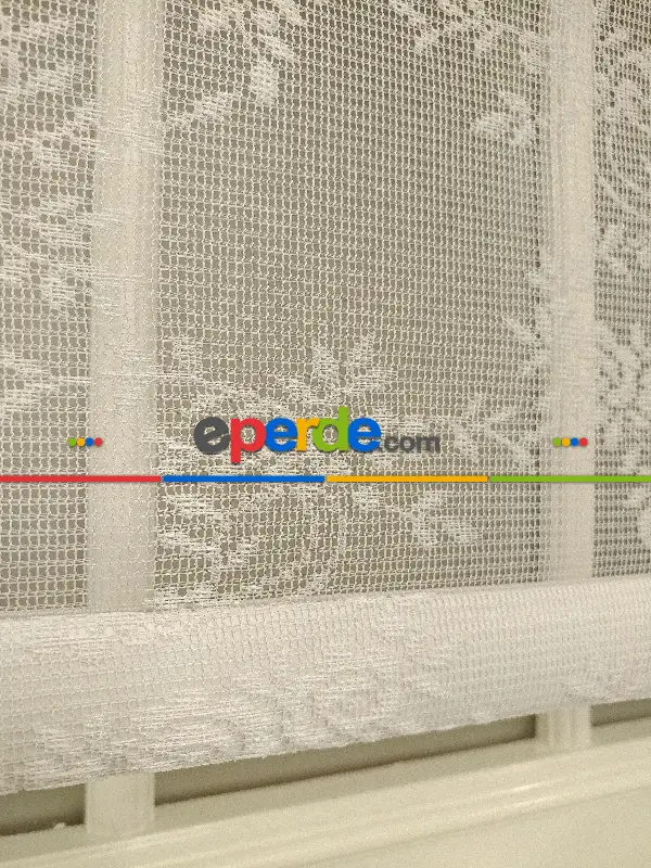 Çiftli Sistem Tül Stor Beyaz Örme Tül 2029- Beyaz