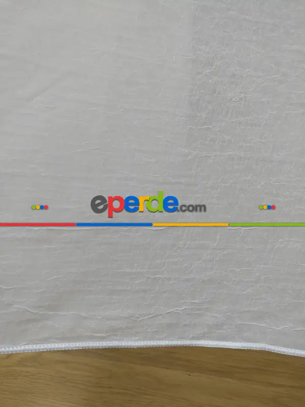 ( Orjinal ) Düz Crush Tül Perde & Kruvaze Perde- Beyaz - Kurşunlu Tül