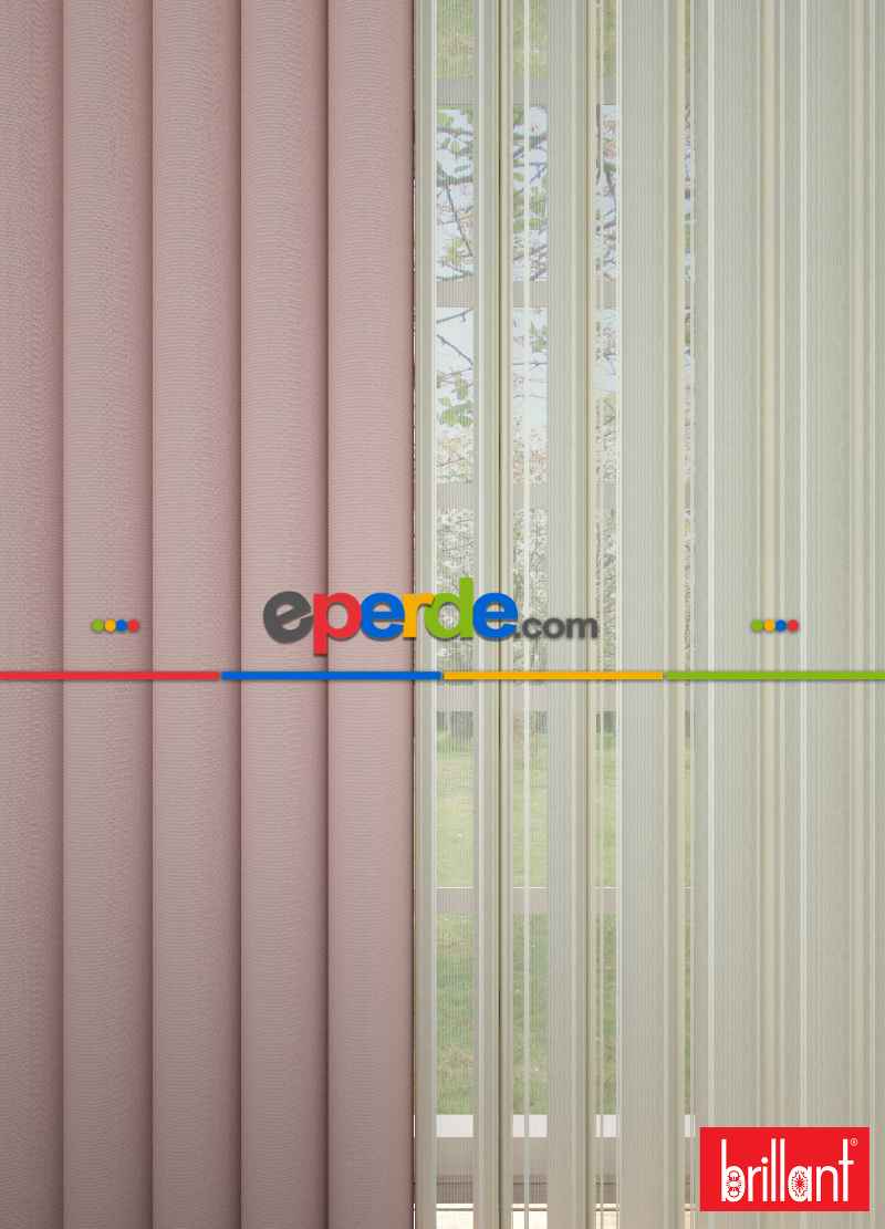 Brillant Akıllı Tül Perde Açık Pembe Renkli Tül Dikey Zebra Perde Düz 1. Kalite