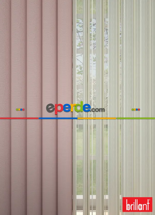 Brillant Akıllı Tül Perde Açık Pembe Renkli Tül Dikey Zebra Perde Düz 1. Kalite