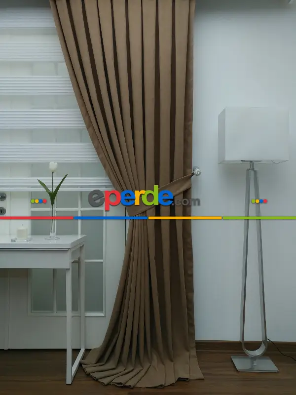 Yatak Odası - Fon Perde - Kahve - Kahverengi 808