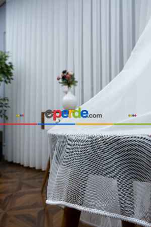 Ekru Lüx Ttm Hafif Keten Düz Tül Perde - Ütü İstemez