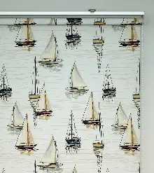 Yelkenli Desenli Baskılı Stor Perde- Çok Renkli