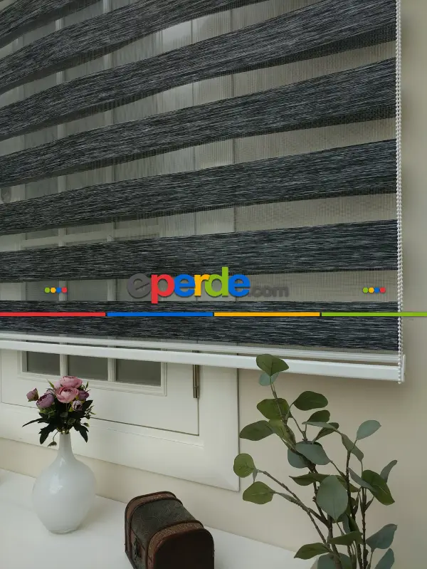 Zebra Perde -bambu Zebra (eco Serisi )- Füme-antrasit