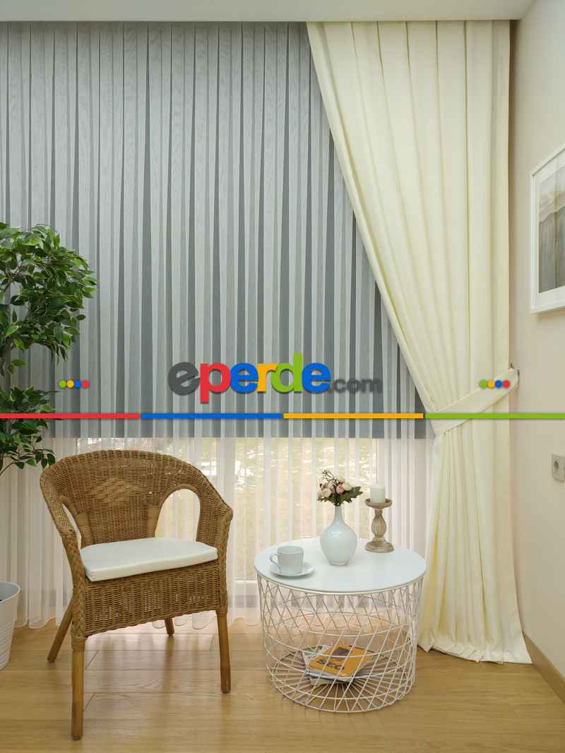 Soft Krem Fon Perde Geniş En (285)- Krem
