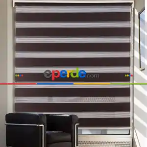 Kahverengi Düz Zebra Perde 90x200cm- Kahverengi
