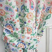 Mutfak Perdesi Kanat Fon Perde Nakış Desenli- Beyaz