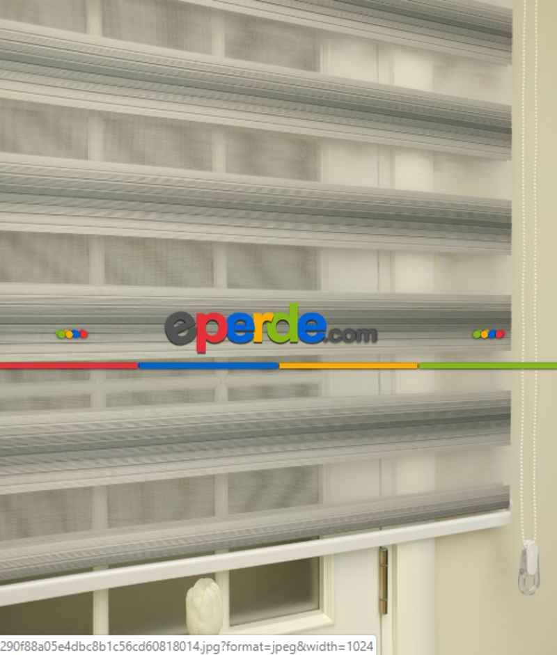 Mutfak- Beyaz Gri Geniş Pilise Zebra Perde- Gri-füme-antrasit-beyaz- Çok Renkli 2