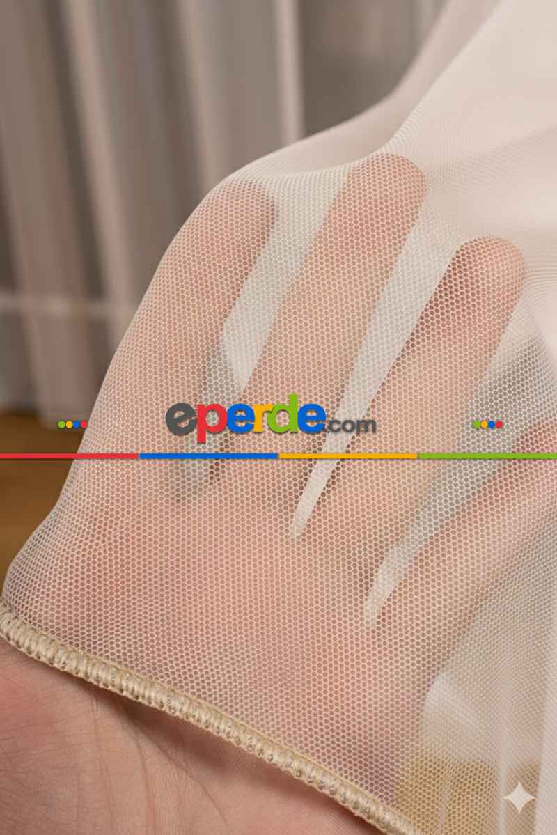 Vizon Bej Grek Düz Tül Perde