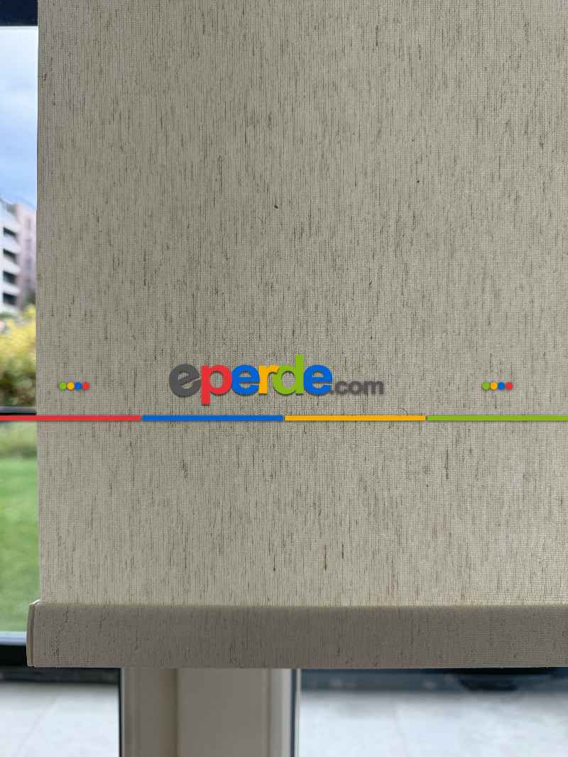 Salon Ekru Keten Stor Perde, Standart Metal Kasalı Yüksek Kalite Kornişe Kolay Montaj Seçenekli