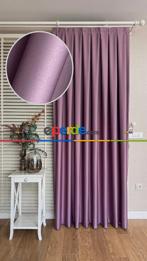 Yatak Odası - Gül Kurusu Blackout - Karartma Fon Perde, Premium Kalite Serisidir, � Oranında Işığı Keser