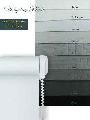 Düz Stor Perde Beyaz - Gri - Siyah- Siyah-gri-füme-antrasit-beyaz