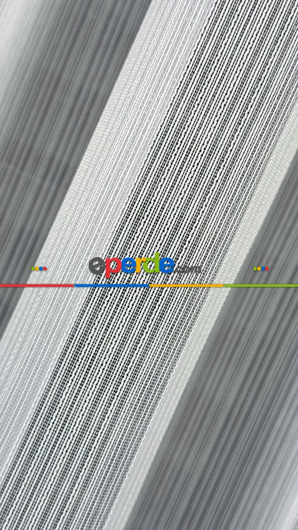 Vakko Simli Çizgili Tül Perde, Premium Seri Ağır Gramajlı