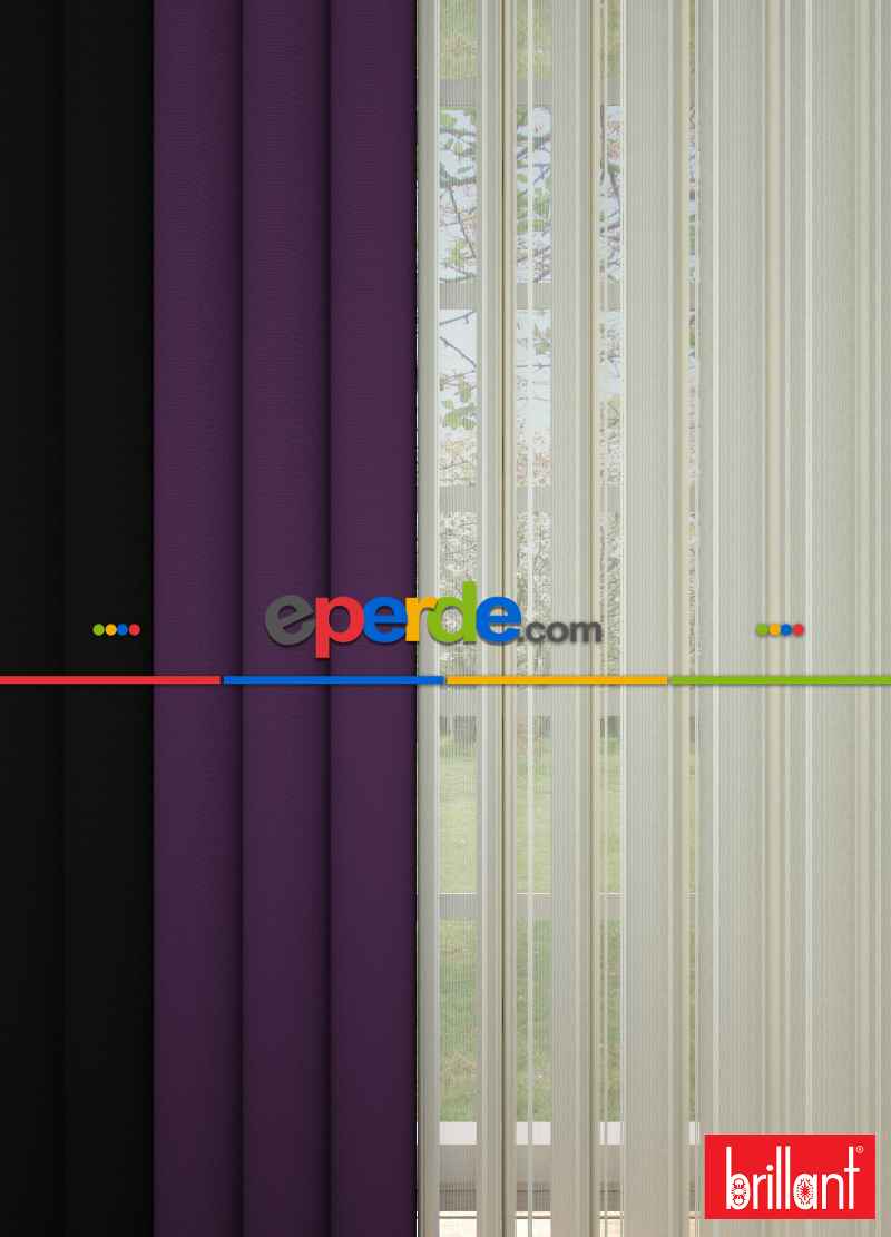 Brillant Akıllı Tül Siyah-koyu Mor Perde Tül Dikey Zebra Perde Düz 1. Kalite