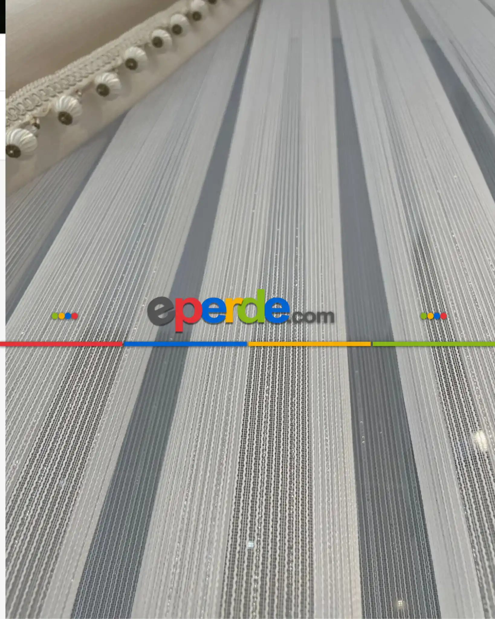 Simli Gümüş Ağır Gramajlı Dökümlü 1/3 Sık Pileli Ütü İstemeyen Tül Perde