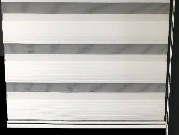 Brillant Beyaz/krem Boncuklu Boncuksuz Zebra Perde- Beyaz