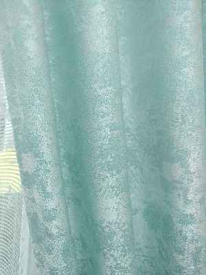 Patine Desenli Su Yeşil - Katyonik Jakar Fon Perde- Su Yeşili