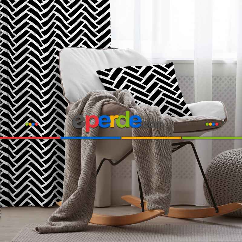 Oturma Odası Fon Perde Evim1000 Kumaşı Kalındır Duck Bezi Değildir- Mavi-beyaz