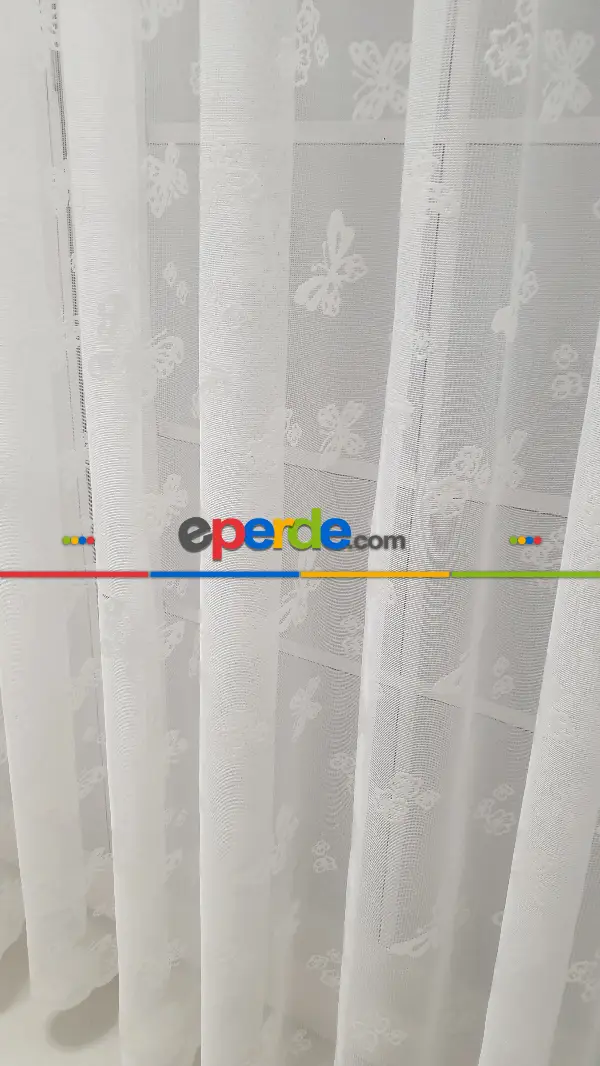 Kelebek Desen Tül Çoçuk Odası Tül Perdesi