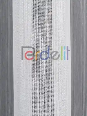 Ozi Yeni Sezon Çizgili Örme Tül Perde